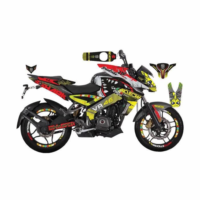 Bajaj Pulsar 2014 - 2022 NS200 Shark Sticker Kit Decal Wrap Set Bikerz Kingdom