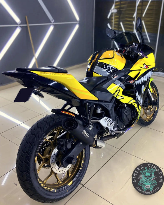 Bajaj Pulsar RS200 Turbo Shark Graphic Kit Decal Wrap Sticker Set Bikerz Kingdom