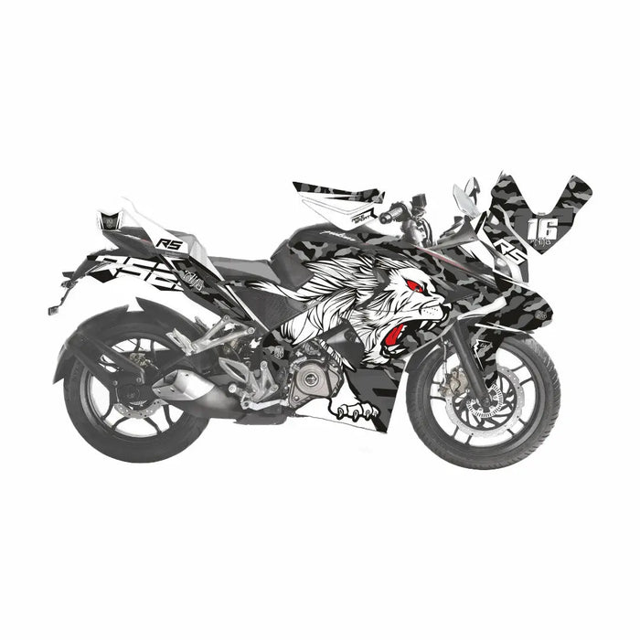 Bajaj Pulsar 2015 - 2022 RS200 Camouflage Tiger Sticker Kit Decal Wrap Set Bikerz Kingdom