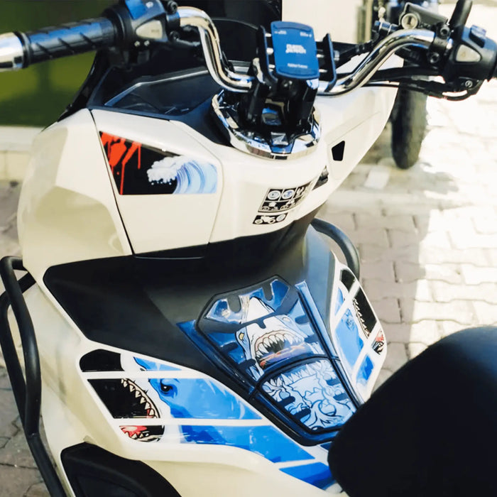 Honda PCX Angry Shark Tank Pad Set for 2021-2024 Bikerz Kingdom