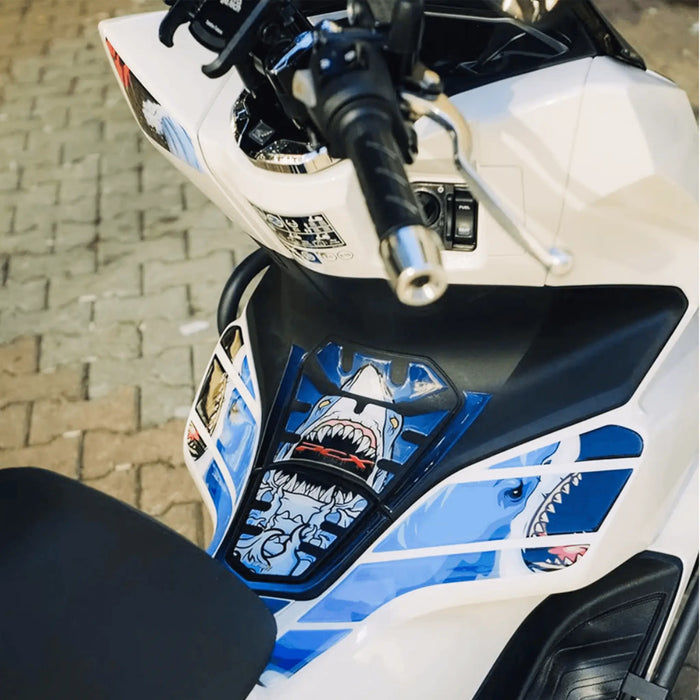 Honda PCX Angry Shark Tank Pad Set for 2021-2024 Bikerz Kingdom