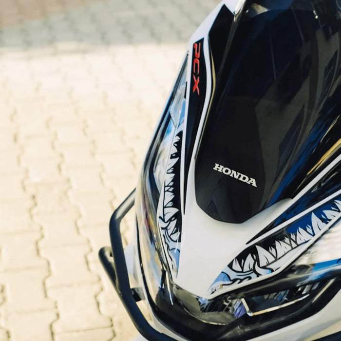 Honda PCX Angry Shark Tank Pad Set for 2021-2024 Bikerz Kingdom