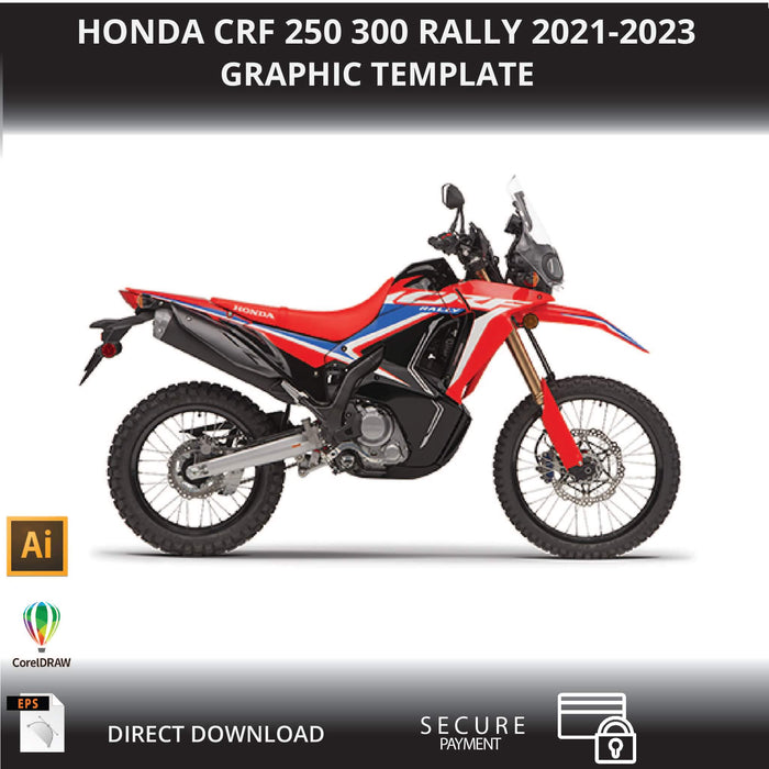 HONDA CRF 250 300 RALLY 2021-2023 Motorcycle 1:1 Vector Graphic Template