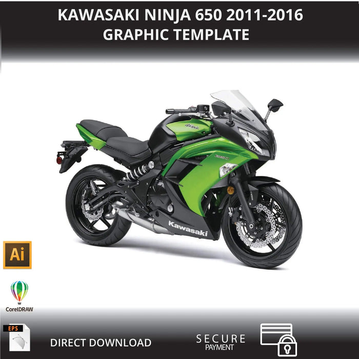 KAWASAKI NINJA 650 2011-2016 1:1 Vector Graphic Template Bikerz Kingdom