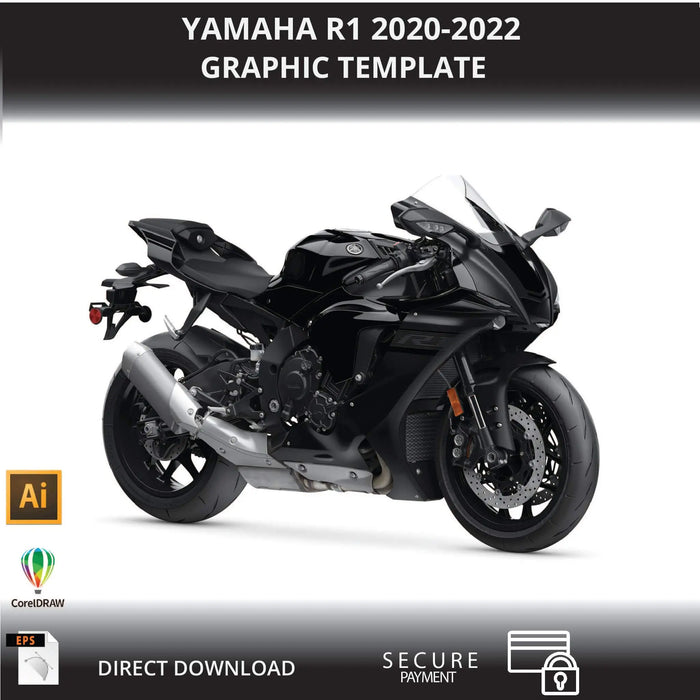 YAMAHA R1 2020-2022 1:1 Vector Graphic Template Bikerz Kingdom