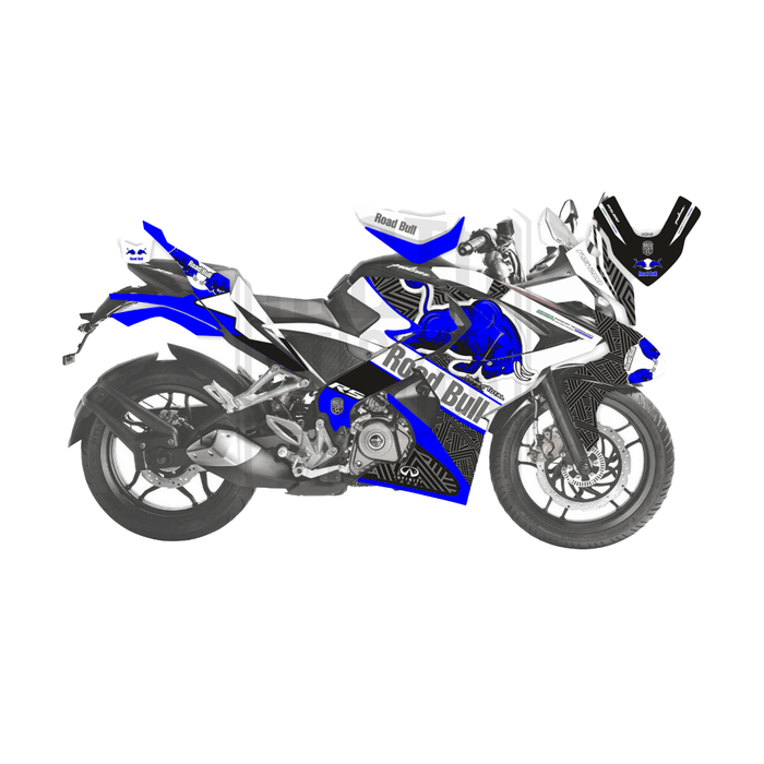 Bajaj Pulsar RS200 Rtech Turqoise Theme Graphic Kit Decal Wrap Set