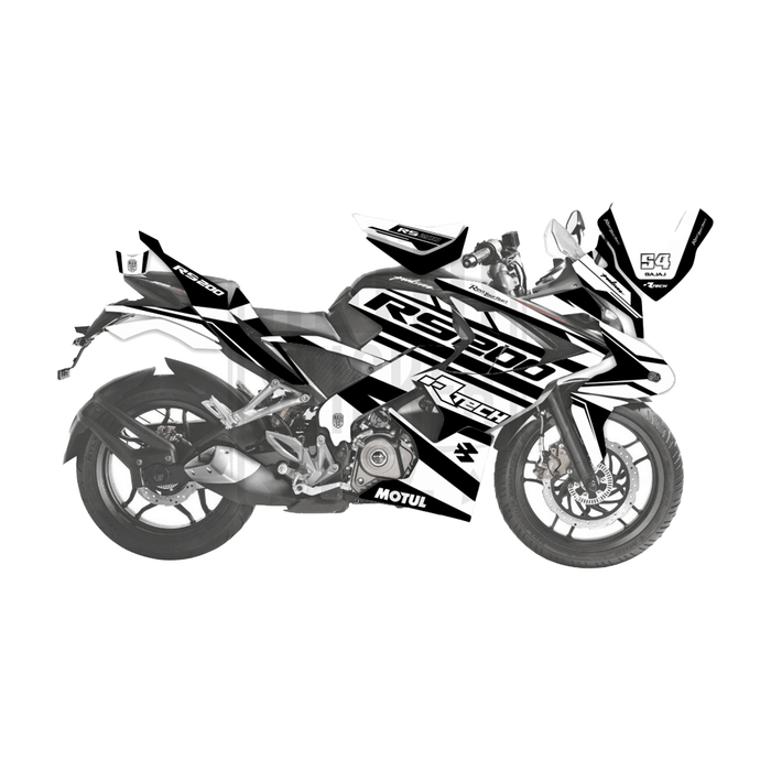 Bajaj Pulsar RS200 Rtech Turqoise Theme Graphic Kit Decal Wrap Set