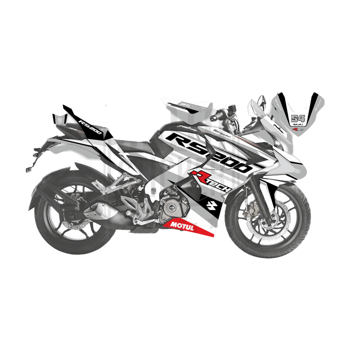 Bajaj Pulsar RS200 Rtech Turqoise Theme Graphic Kit Decal Wrap Set