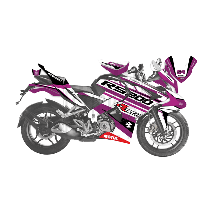 Bajaj Pulsar RS200 Rtech Turqoise Theme Graphic Kit Decal Wrap Set