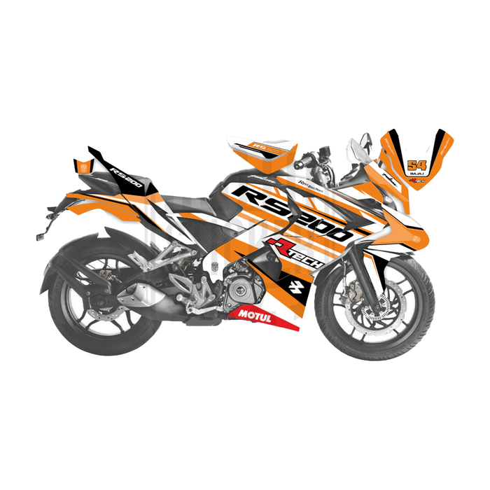 Bajaj Pulsar RS200 Rtech Turqoise Theme Graphic Kit Decal Wrap Set