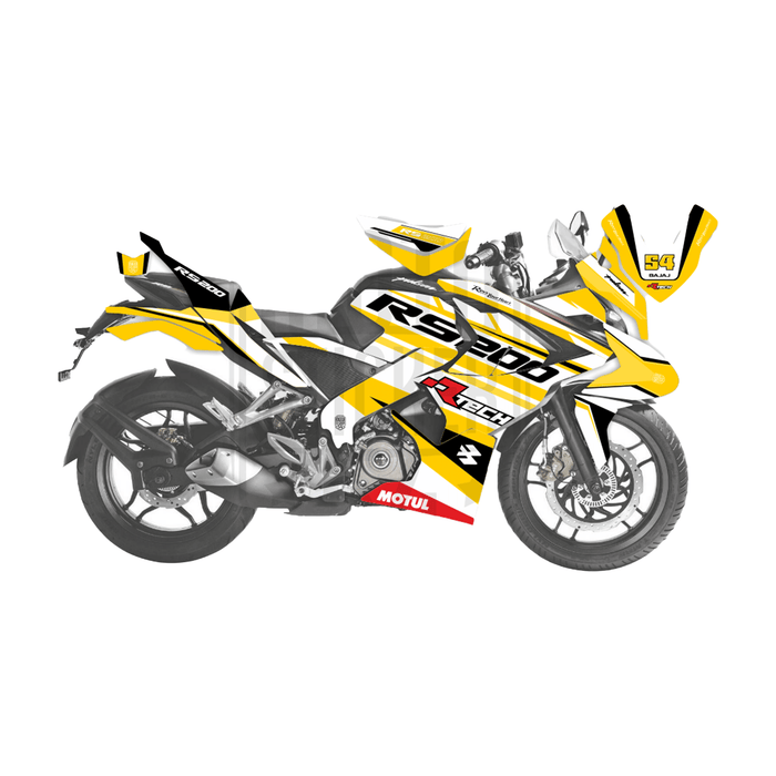 Bajaj Pulsar RS200 Rtech Turqoise Theme Graphic Kit Decal Wrap Set
