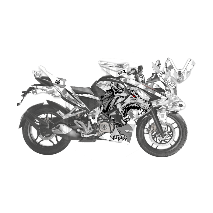 Bajaj Pulsar RS200 Bad Wolf Theme Graphic Kit Decal Wrap Set
