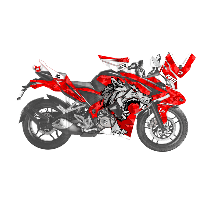 Bajaj Pulsar RS200 Bad Wolf Theme Graphic Kit Decal Wrap Set