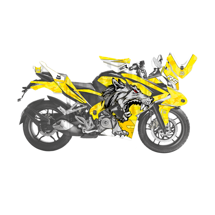Bajaj Pulsar RS200 Bad Wolf Theme Graphic Kit Decal Wrap Set