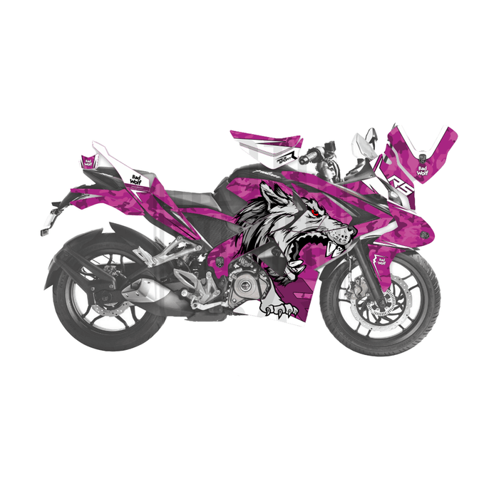 Bajaj Pulsar RS200 Bad Wolf Theme Graphic Kit Decal Wrap Set