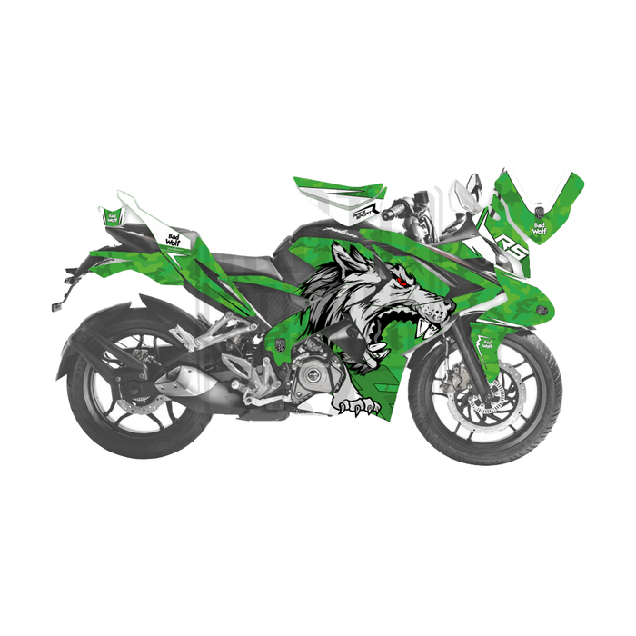 Bajaj Pulsar RS200 Bad Wolf Theme Graphic Kit Decal Wrap Set