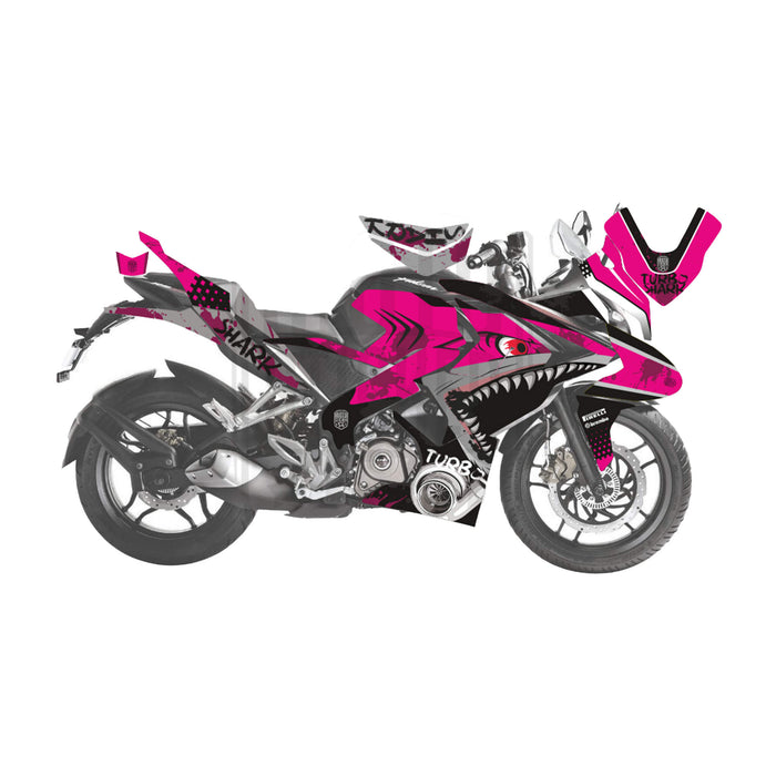 Bajaj Pulsar RS200 Turbo Shark Graphic Kit Decal Wrap Sticker Set