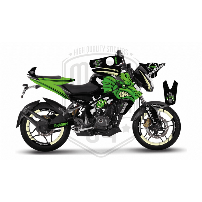 Bajaj Pulsar 2014 - 2023 NS200 Dragon Graphic Kit Decal Wrap Set with Rim Stickers