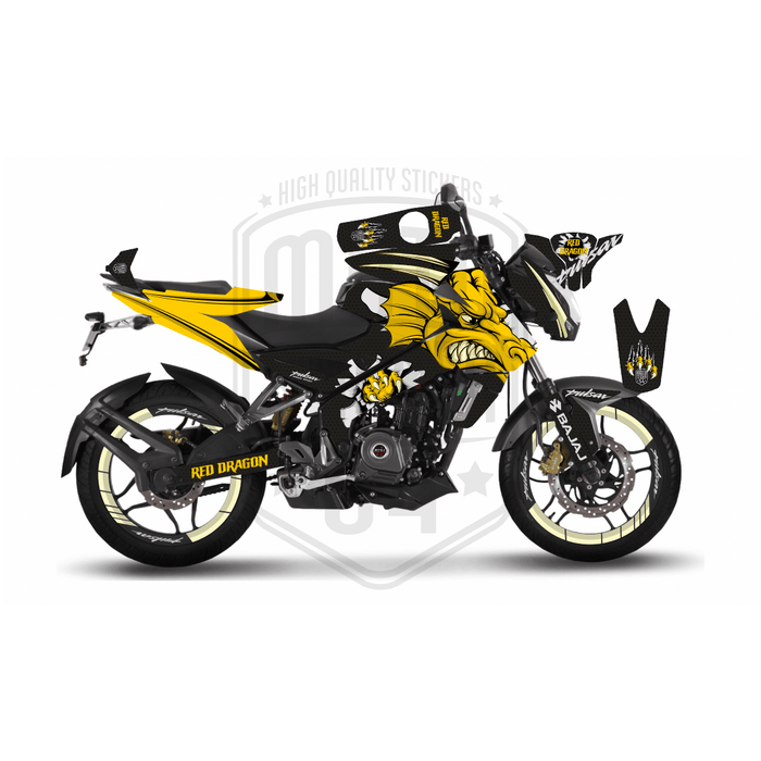 Bajaj Pulsar 2014 - 2023 NS200 Dragon Graphic Kit Decal Wrap Set with Rim Stickers