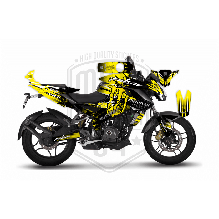 Bajaj Pulsar 2014 - 2022 NS200 Monster Energy Graphic Kit Decal Wrap Set
