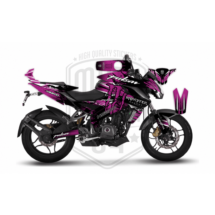 Bajaj Pulsar 2014 - 2022 NS200 Monster Energy Graphic Kit Decal Wrap Set