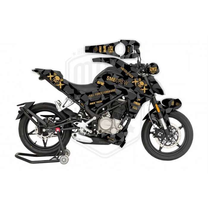 CF Moto 250NK 2017-2022 Bright Geometric Grenzgaenger Design Theme Graphic Kit Bikerz Kingdom