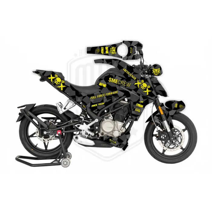 CF Moto 250NK 2017-2022 Bright Geometric Grenzgaenger Design Theme Graphic Kit Bikerz Kingdom