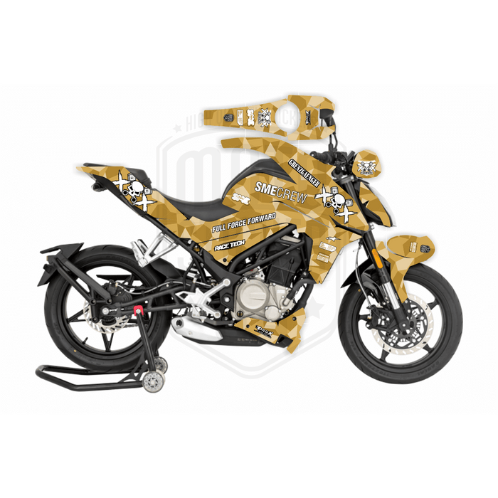 CF Moto 250NK 2017-2022 Bright Orange Grenzgaenger Design Theme Graphic Kit