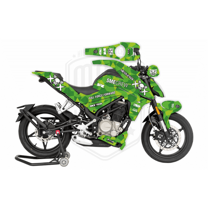 CF Moto 250NK 2017-2022 Bright Orange Grenzgaenger Design Theme Graphic Kit