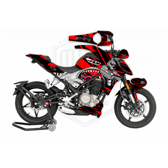 CF Moto 250NK 2017-2022 Grey Dog & Shark Design Theme Graphic Kit
