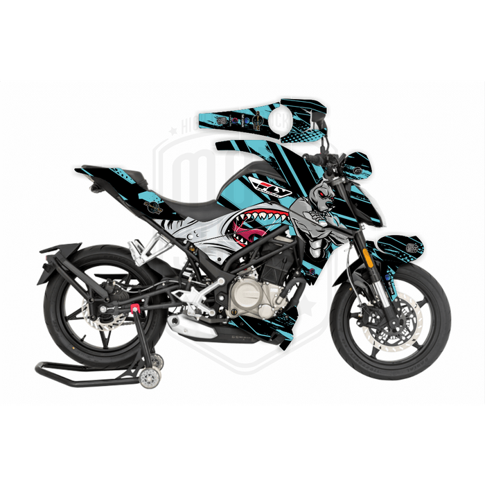 CF Moto 250NK 2017-2022 Grey Dog & Shark Design Theme Graphic Kit