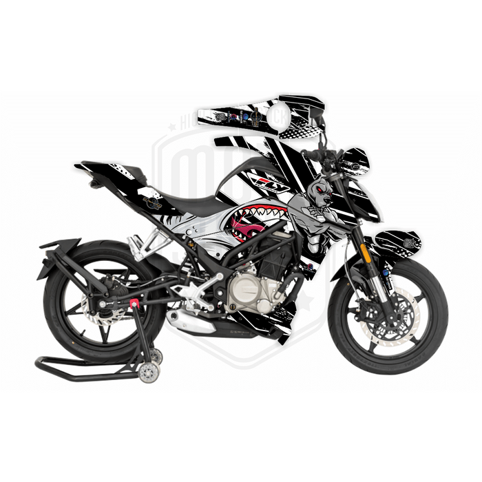 CF Moto 250NK 2017-2022 Grey Dog & Shark Design Theme Graphic Kit
