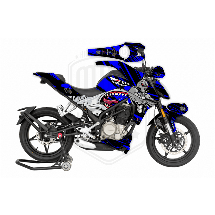 CF Moto 250NK 2017-2022 Grey Dog & Shark Design Theme Graphic Kit