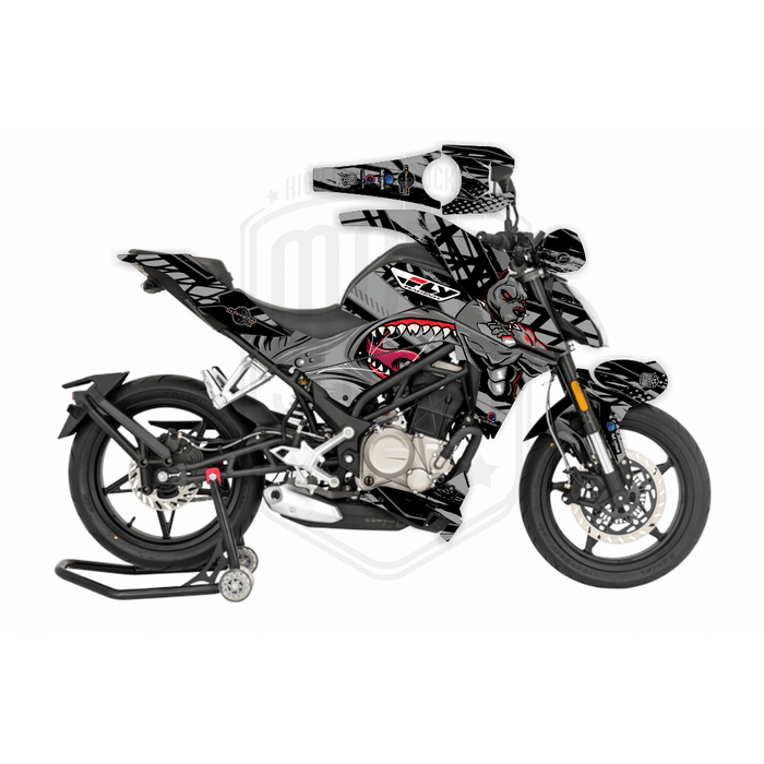 CF Moto 250NK 2017-2022 Blue Dog & Shark Design Theme Graphic Kit