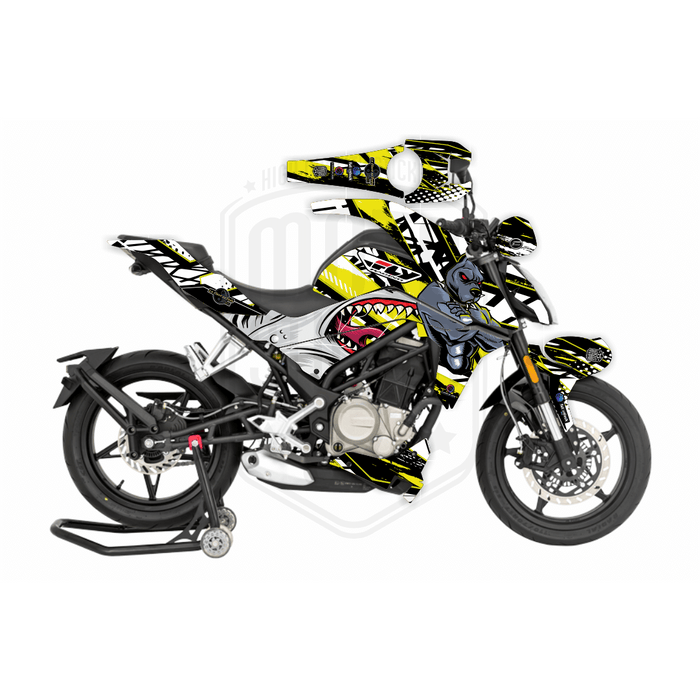 CF Moto 250NK 2017-2022 Blue Dog & Shark Design Theme Graphic Kit