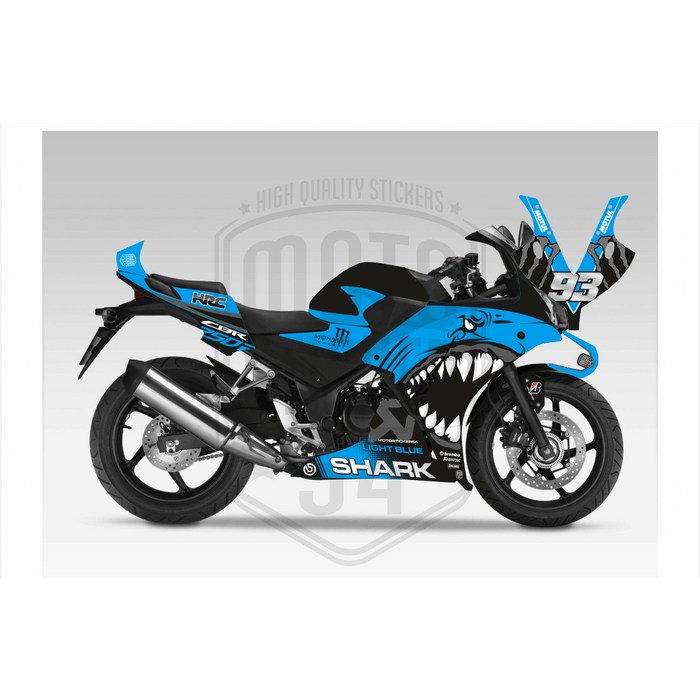 Honda CBR 250R 2014-2018 Bright Shark Design Theme Graphic Kit