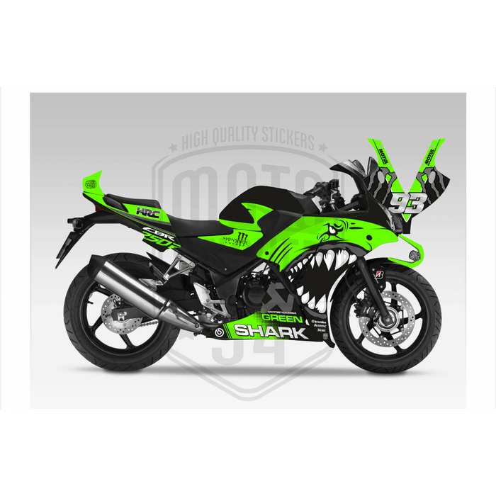Honda CBR 250R 2014-2018 Bright Shark Design Theme Graphic Kit