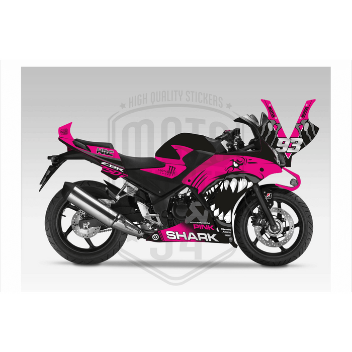 Honda CBR 250R 2014-2018 Bright Shark Design Theme Graphic Kit