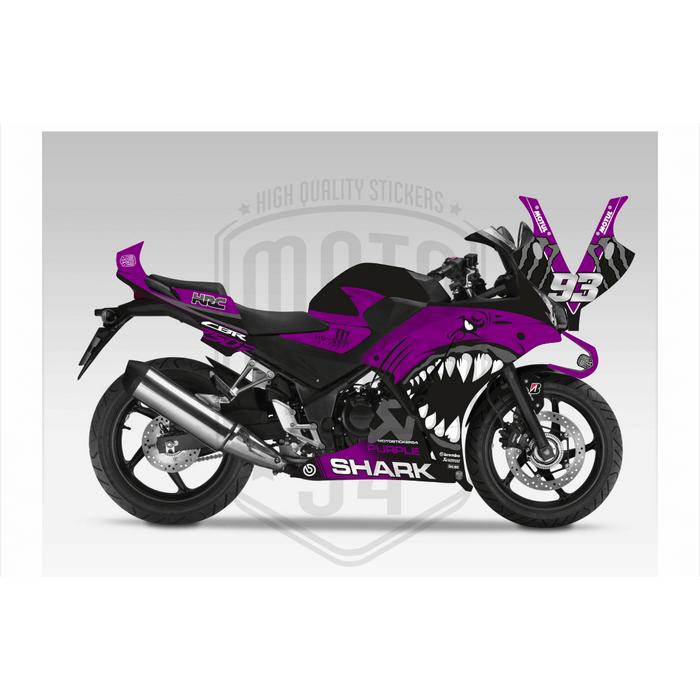Honda CBR 250R 2014-2018 Bright Shark Design Theme Graphic Kit