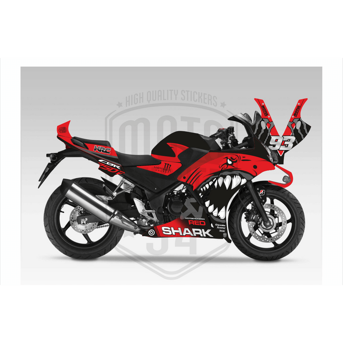 Honda CBR 250R 2014-2018 Bright Shark Design Theme Graphic Kit