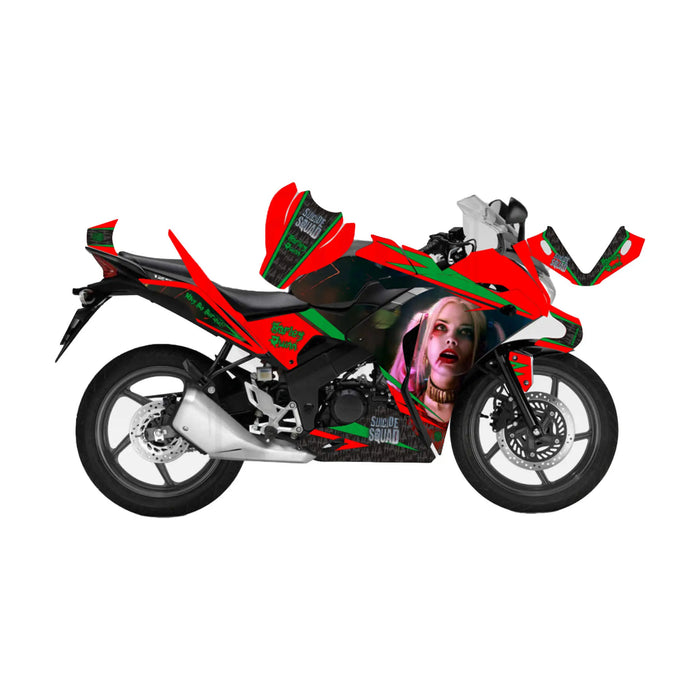 Honda CBR 125 2011-2017 Harley Quinn Theme Graphic Kit Decal Wrap Set Bikerz Kingdom