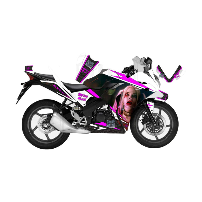 Honda CBR 125 2011-2017 Harley Quinn Theme Graphic Kit Decal Wrap Set Bikerz Kingdom