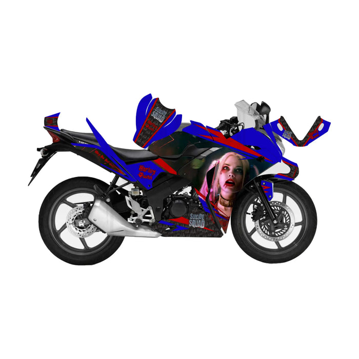 Honda CBR 125 2011-2017 Harley Quinn Theme Graphic Kit Decal Wrap Set Bikerz Kingdom