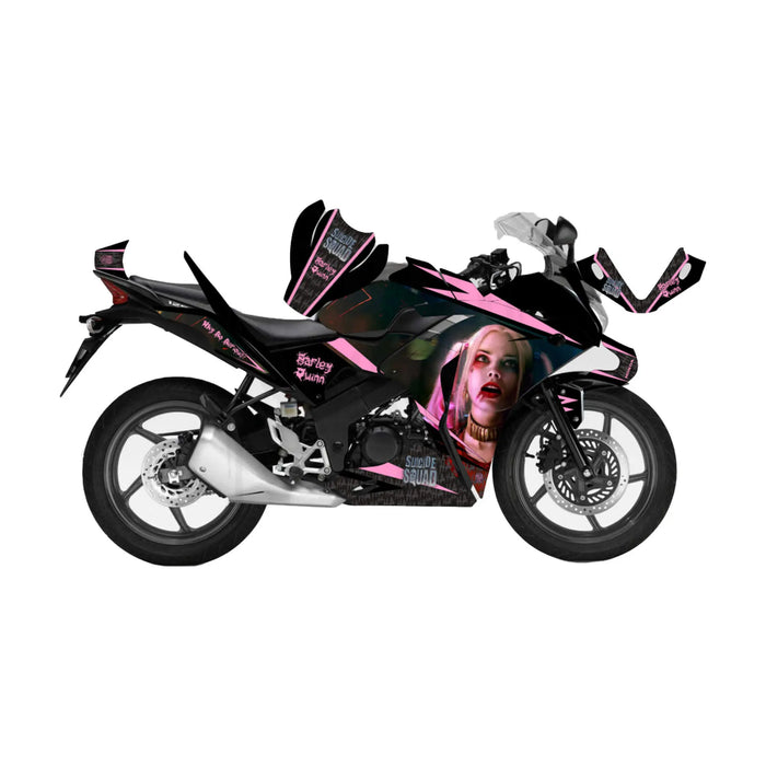 Honda CBR 125 2011-2017 Harley Quinn Theme Graphic Kit Decal Wrap Set Bikerz Kingdom