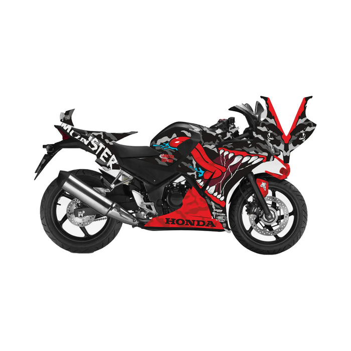 Honda CBR 250 2011-2013 Asphalt Monster Theme Graphic Kit Bikerz Kingdom