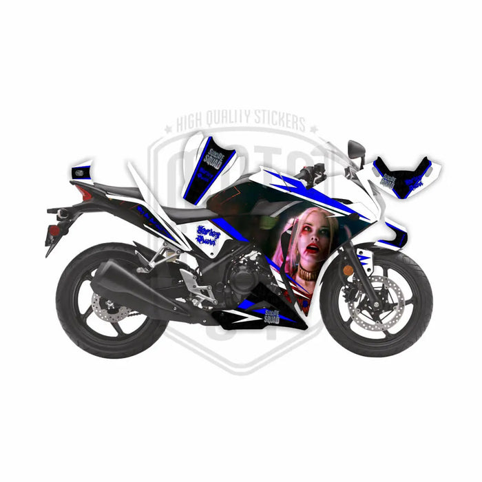 Honda CBR 250 2011-2013 Harley Quinn Suicide Squad Graphic Kit Bikerz Kingdom