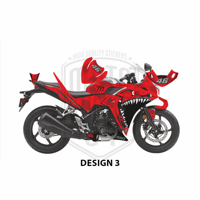 Honda CBR 250 2011-2013 Turbo Shark Theme Graphic Kit