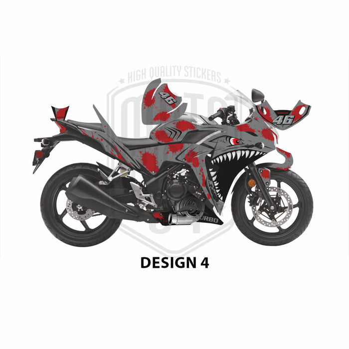 Honda CBR 250 2011-2013 Turbo Shark Theme Graphic Kit