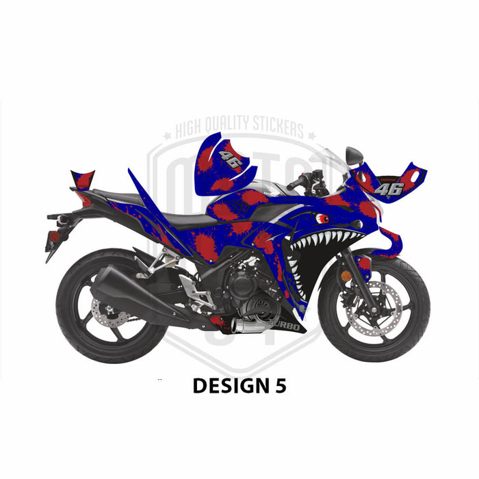 Honda CBR 250 2011-2013 Turbo Shark Theme Graphic Kit