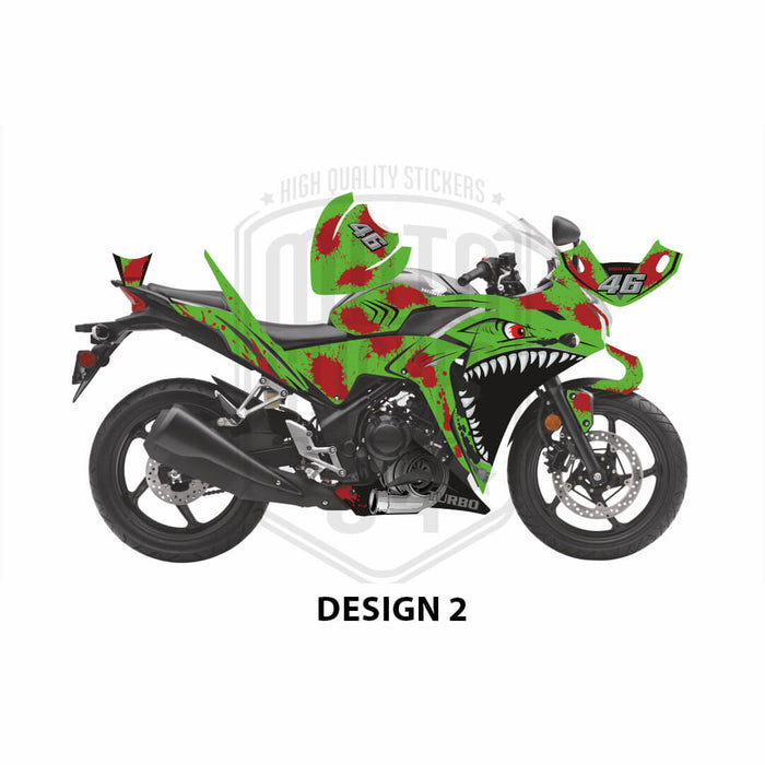 Honda CBR 250 2011-2013 Turbo Shark Theme Graphic Kit